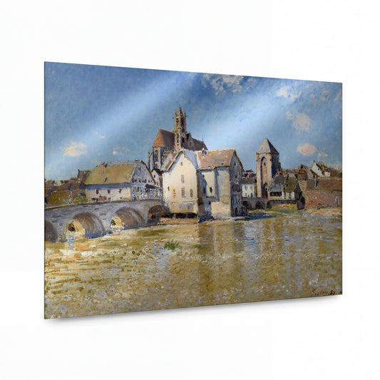 Obraz Alfred Sisley — The Bridge of Moret, April Morning — umělecká reprodukce na hliníku — umělecká reprodukce na hliníku