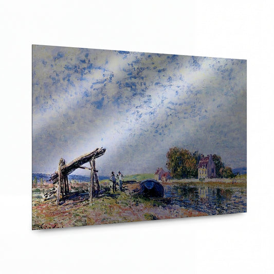 Obraz Alfred Sisley — The Channel of Loing at Saint-Mammes 02 — umělecká reprodukce na hliníku