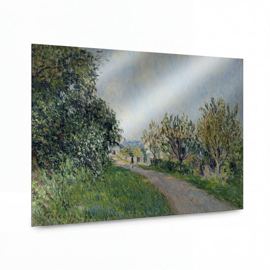 Obraz Alfred Sisley — The Road near Sevres — kovový obraz s vysokým leskem — kovový obraz s vysokým leskem