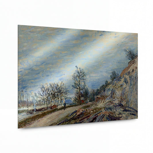 Obraz Alfred Sisley — The Road of Moret — prémiová reprodukce na kovovém panelu — prémiová reprodukce na kovovém panelu
