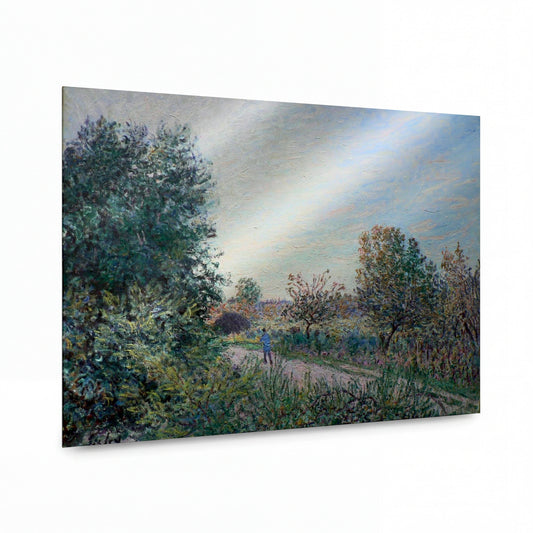 Obraz Alfred Sisley — The Road — luxusní reprodukce na kovu — luxusní reprodukce na kovu