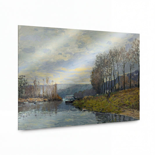 Obraz Alfred Sisley — The Seine at Bougival, 1873 — kovový obraz s vysokým leskem — kovový obraz s vysokým leskem