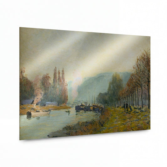 Obraz Alfred Sisley — Seina u Bougival — prémiová reprodukce na kovovém panelu — prémiová reprodukce na kovovém panelu