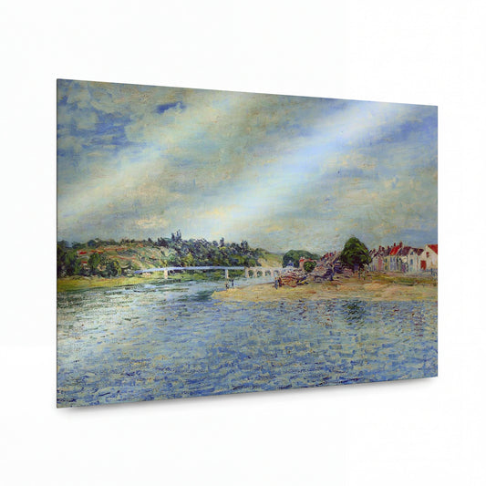 Obraz Alfred Sisley — The Seine at Saint-Mammes, 1888 — kovová reprodukce s vysokým leskem — kovová reprodukce s vysokým leskem