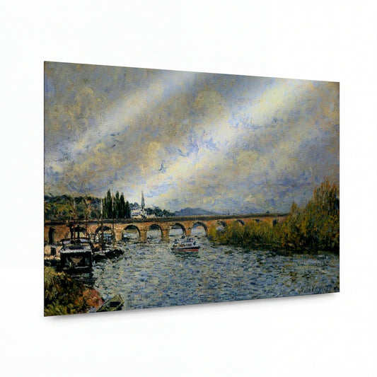 Obraz Alfred Sisley — Most v Sèvres — luxusní reprodukce na kovu — luxusní reprodukce na kovu