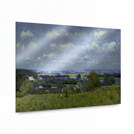 Obraz Alfred Sisley — Valley of the Seine at Saint-Cloud — luxusní reprodukce na kovu — luxusní reprodukce na kovu