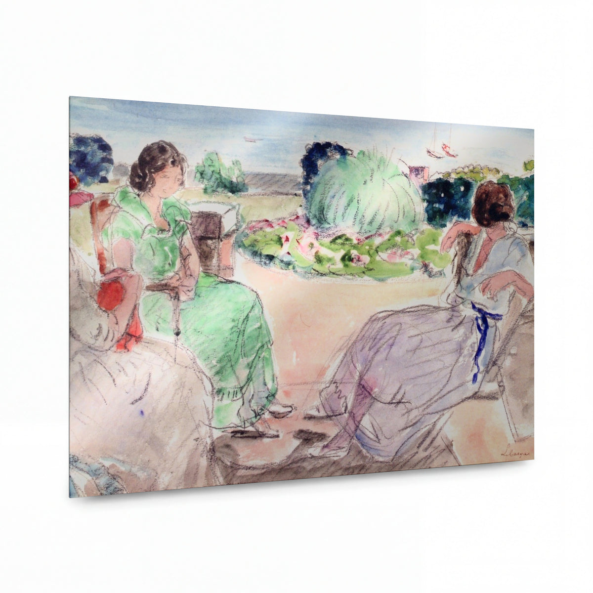 Obraz Henri Lebasque — In the Garden 02 — hliníkový panel s vysokým leskem