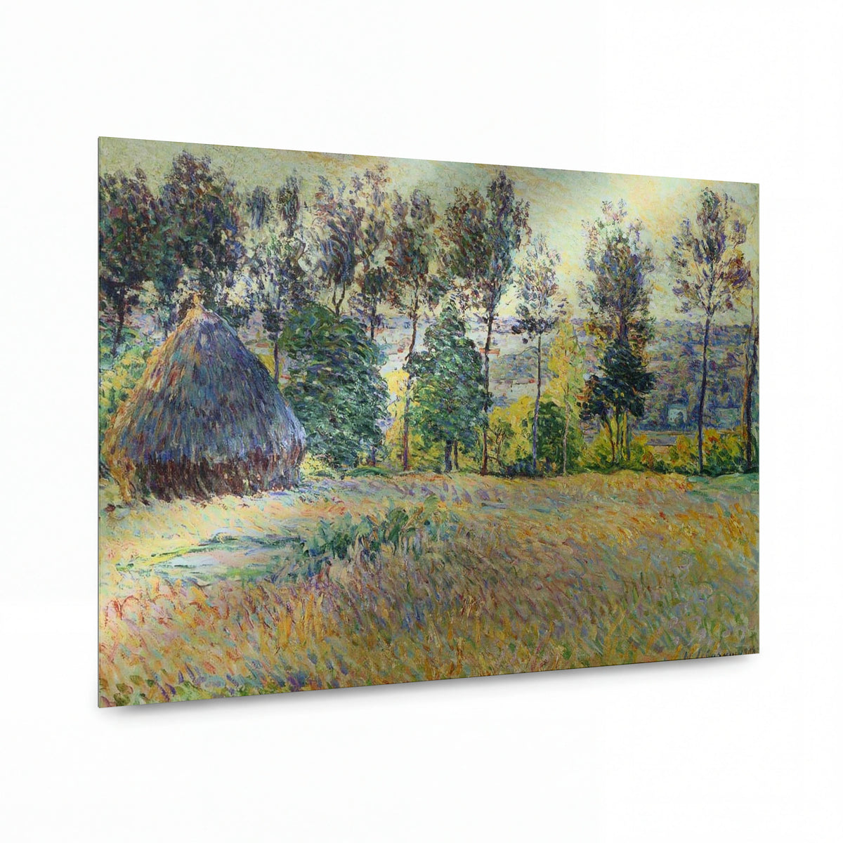 Obraz Henri Lebasque — Landscape with Haystack — lesklý obraz na hliníku — lesklý obraz na hliníku