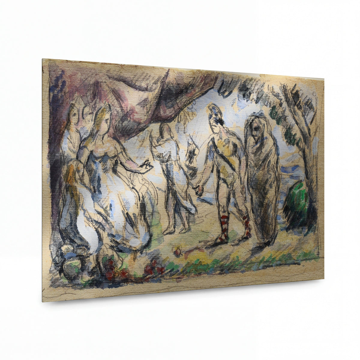 Obraz Paul Cézanne — Aeneas Meeting Dido at Carthage — lesklý obraz na hliníku
