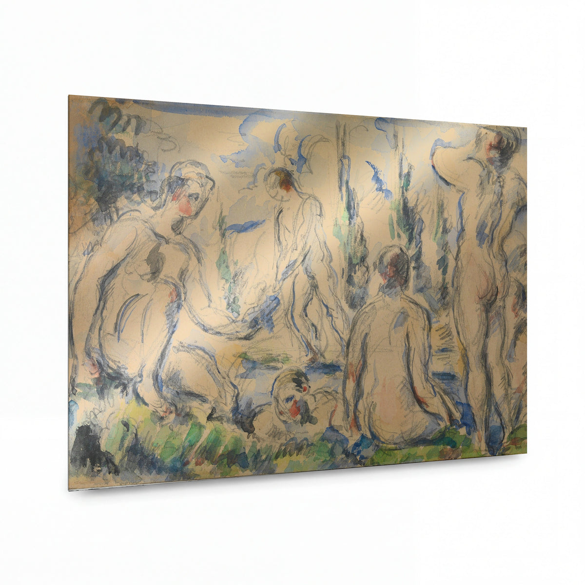 Obraz Paul Cézanne — Bathers — lesklý kovový obraz — lesklý kovový obraz