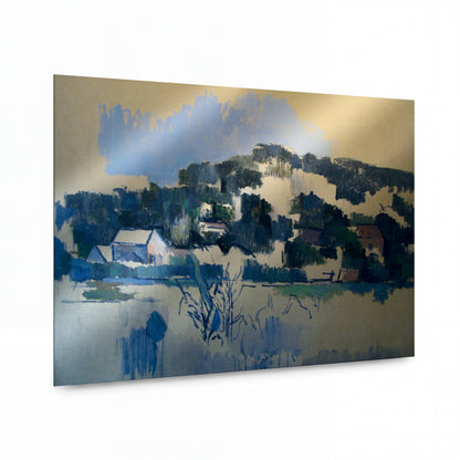 Obraz Paul Cézanne — Houses on the Hill — kovový obraz s vysokým leskem — kovový obraz s vysokým leskem