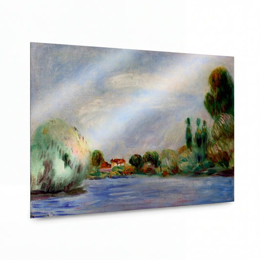 Obraz Pierre-Auguste Renoir — House on the River — reprodukce na lesklém hliníkovém panelu — reprodukce na lesklém hliníkovém panelu