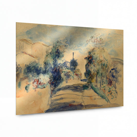 Obraz Pierre Auguste Renoir — Landscape of Cagnes — umělecký kovový obraz s vysokým leskem