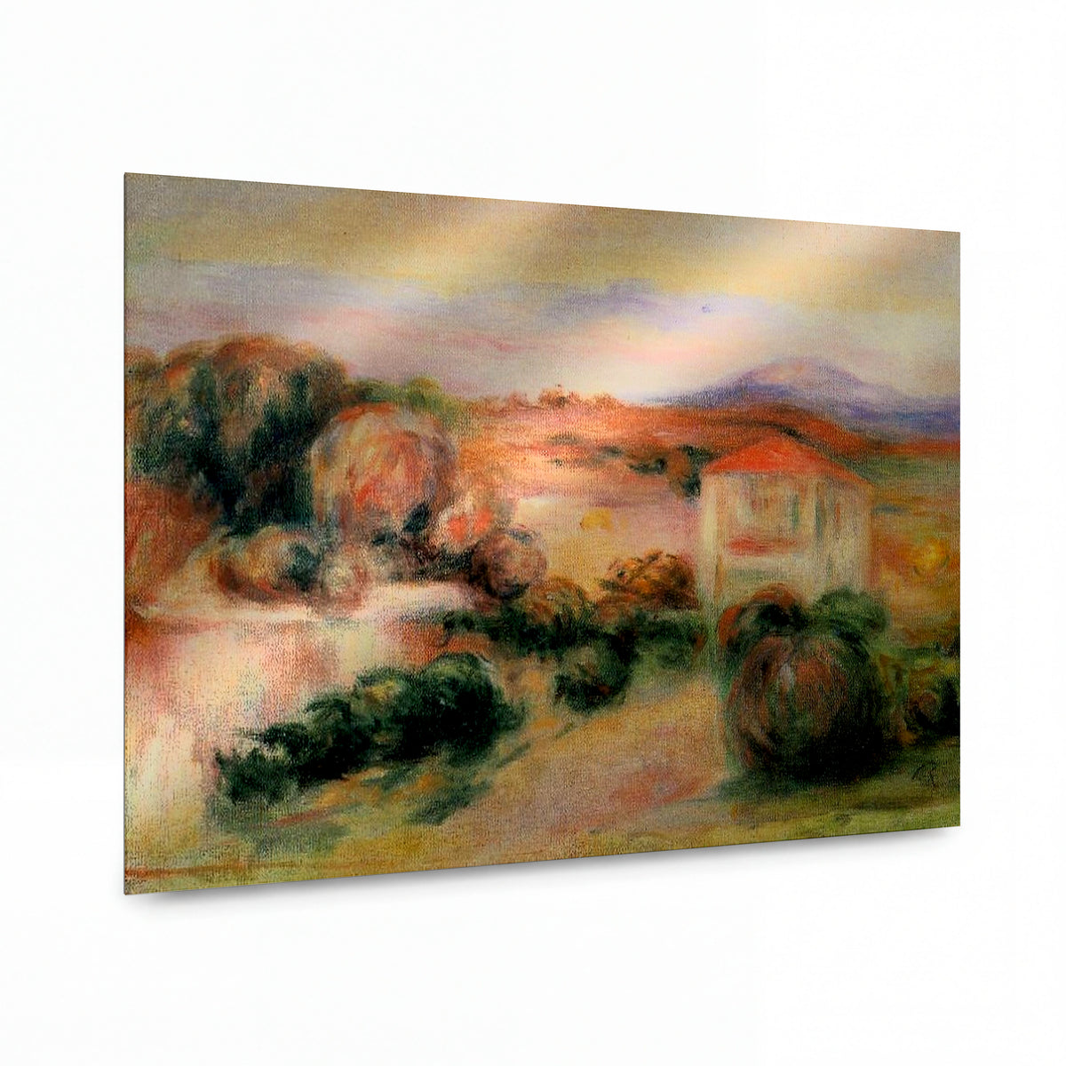 Obraz Pierre-Auguste Renoir — White Houses — prémiová reprodukce na kovovém panelu — prémiová reprodukce na kovovém panelu