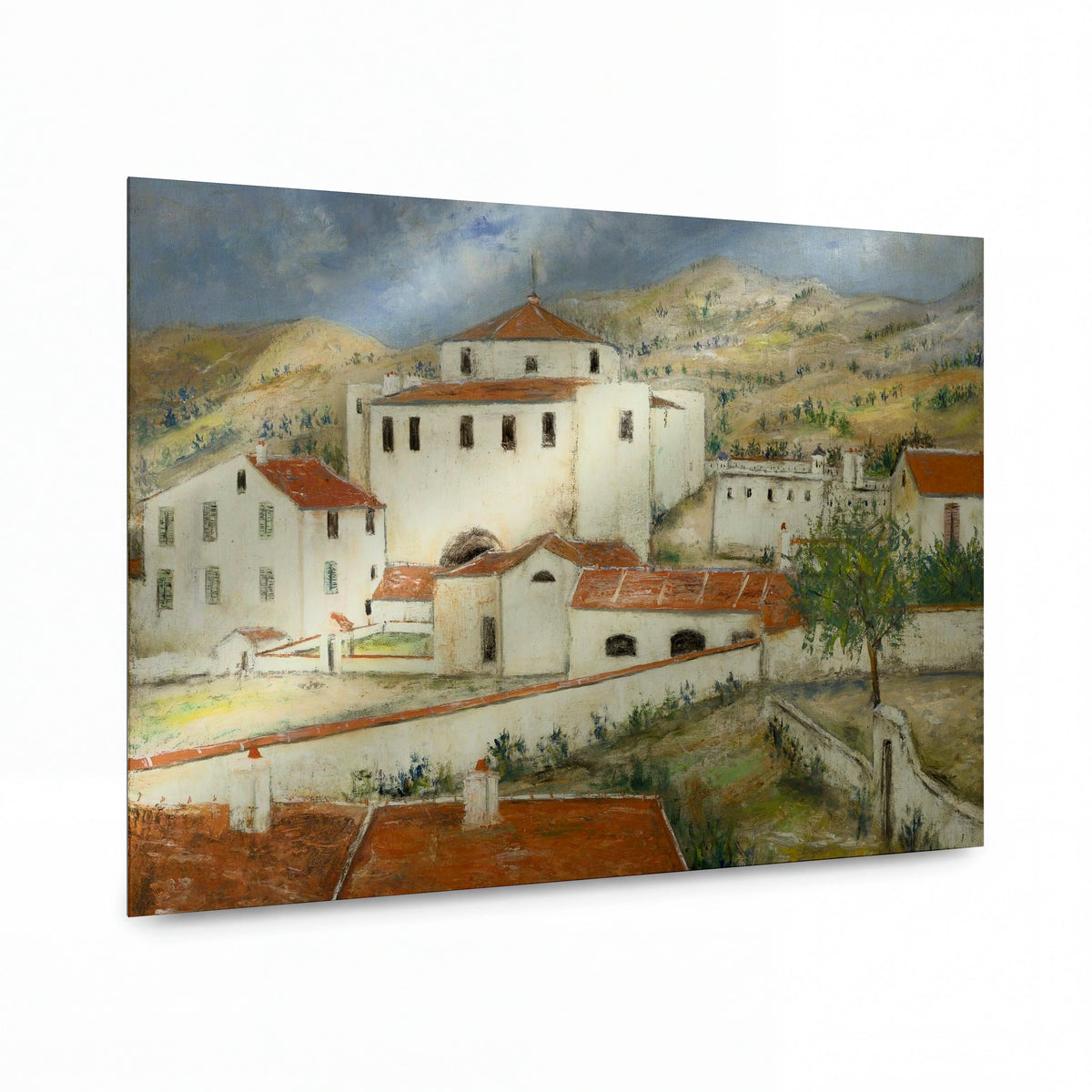 Obraz Maurice Utrillo — Corsican Landscape — umělecký kovový obraz s vysokým leskem — umělecký kovový obraz s vysokým leskem
