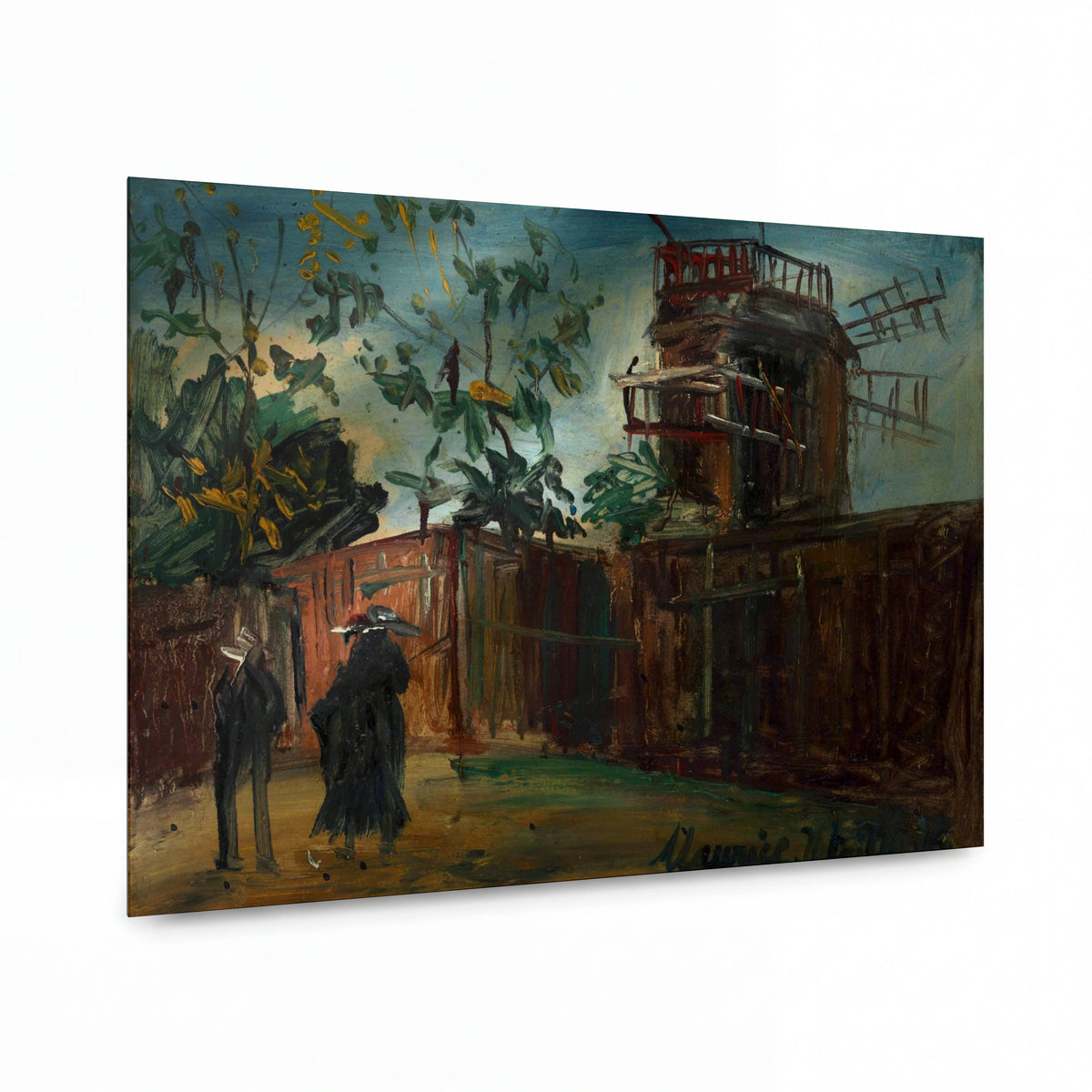 Obraz Maurice Utrillo — Le Moulin de la Galette — lesklý kovový obraz — lesklý kovový obraz