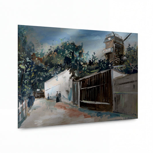 Obraz Maurice Utrillo — Le Moulin de la Galette, Montmartre, Paris — lesklý obraz na hliníku — lesklý obraz na hliníku