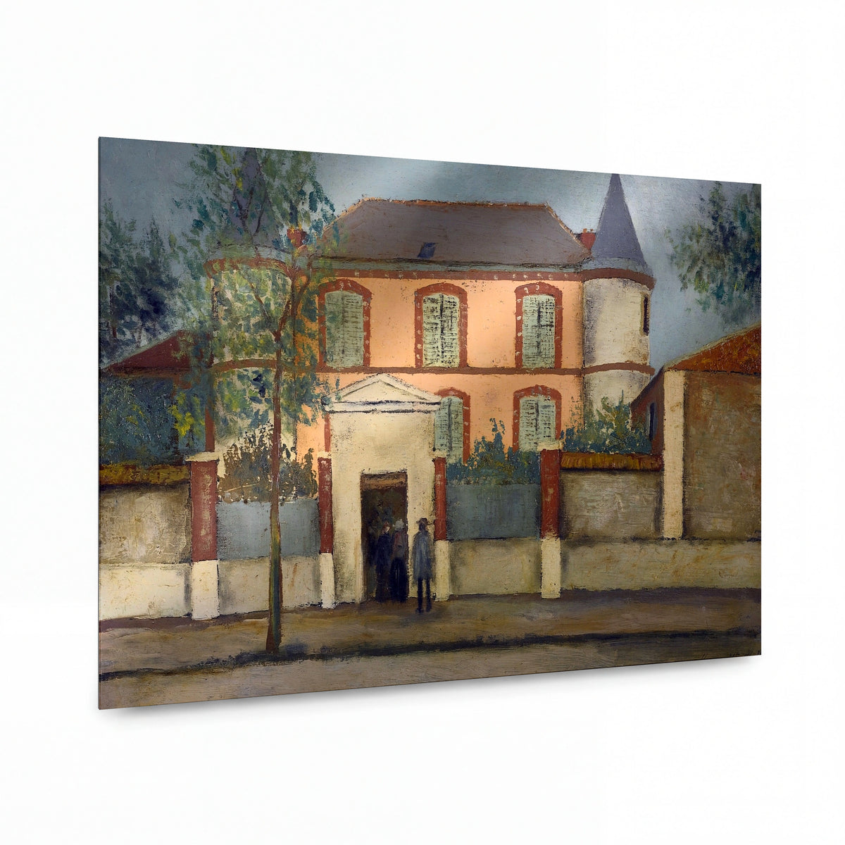 Obraz Maurice Utrillo — Small Pink Castle at Asnieres — umělecká reprodukce na hliníku — umělecká reprodukce na hliníku