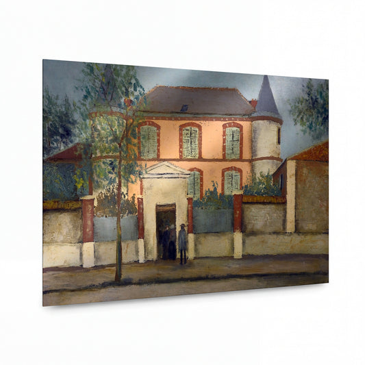 Obraz Maurice Utrillo — Small Pink Castle at Asnieres — umělecká reprodukce na hliníku — umělecká reprodukce na hliníku
