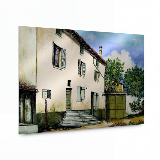 Obraz Maurice Utrillo — The Country House — umělecká reprodukce na hliníku — umělecká reprodukce na hliníku