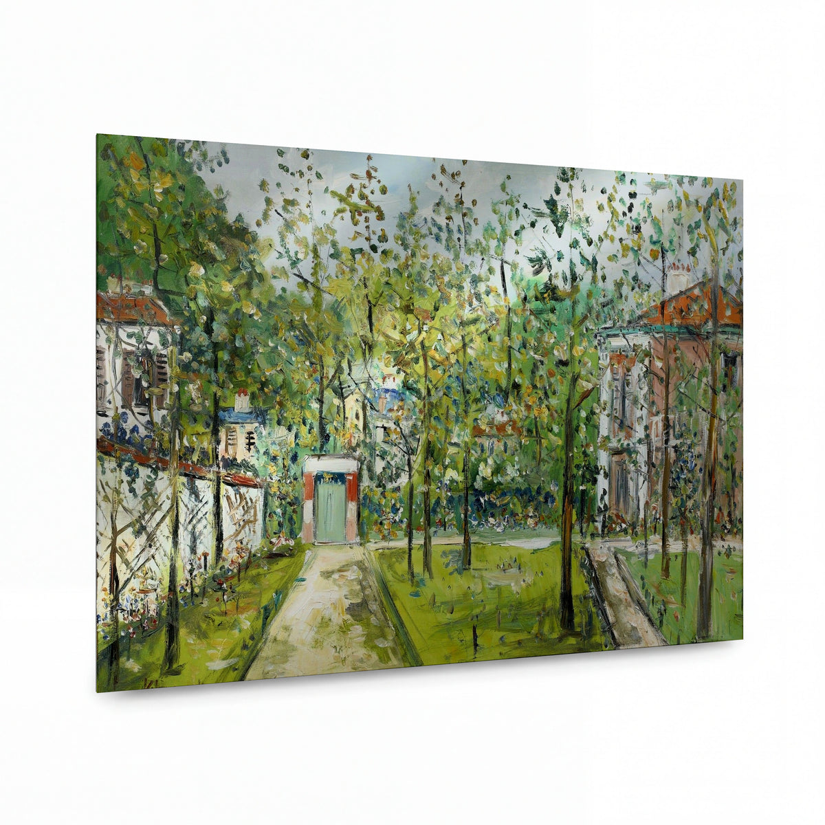 Obraz Maurice Utrillo — The Garden of Utrillo at Vesinet (Yvelines) — hliníkový panel s vysokým leskem — hliníkový panel s vysokým leskem