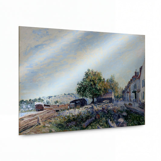 Obraz Alfred Sisley — Morning at Saint Mammes — reprodukce na lesklém hliníkovém panelu — reprodukce na lesklém hliníkovém panelu