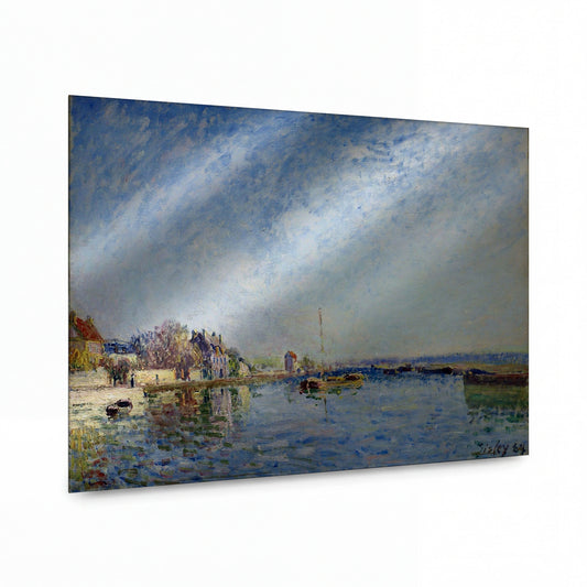 Obraz Alfred Sisley — Kanál Loing — reprodukce na lesklém hliníkovém panelu — reprodukce na lesklém hliníkovém panelu