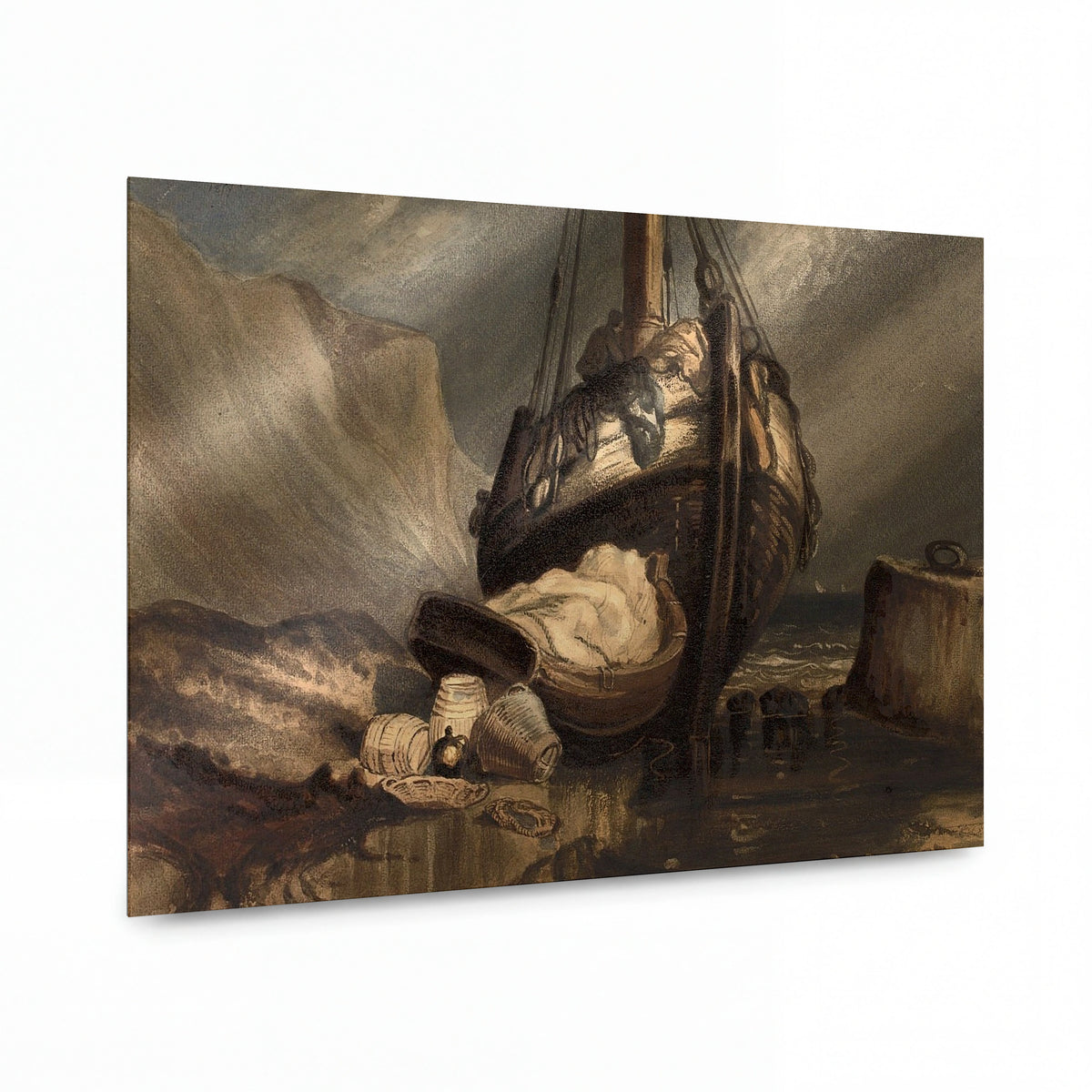 Obraz Odilon Redon — A Fishing Boat — lesklý kovový obraz — lesklý kovový obraz