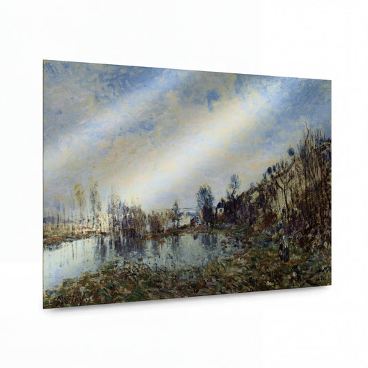 Obraz Alfred Sisley — Flooded Field — umělecký kovový obraz s vysokým leskem — umělecký kovový obraz s vysokým leskem