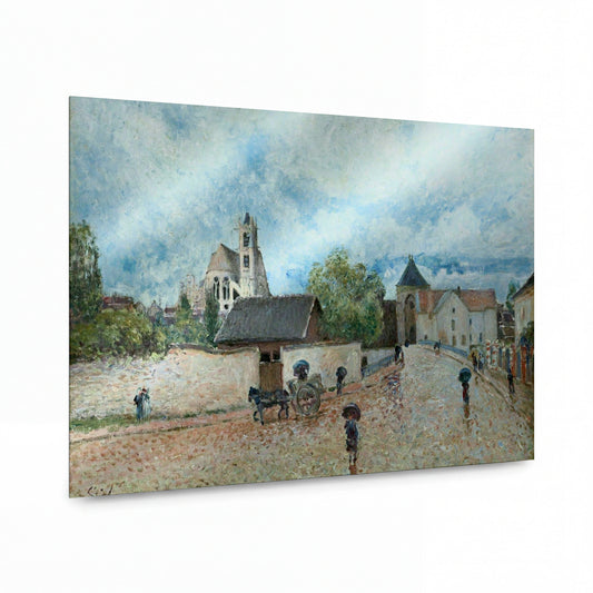 Obraz Alfred Sisley — Moret-sur-Loing, the Rain — hliníkový panel s vysokým leskem — hliníkový panel s vysokým leskem