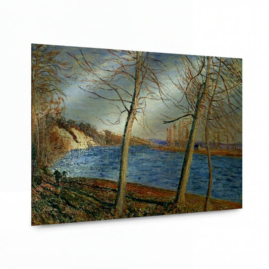 Obraz Alfred Sisley — Riverbank at Veneux — lesklý kovový obraz