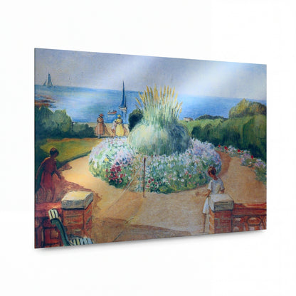 Obraz Henri Lebasque — Terasa v Préfailles — kovový obraz s vysokým leskem — kovový obraz s vysokým leskem