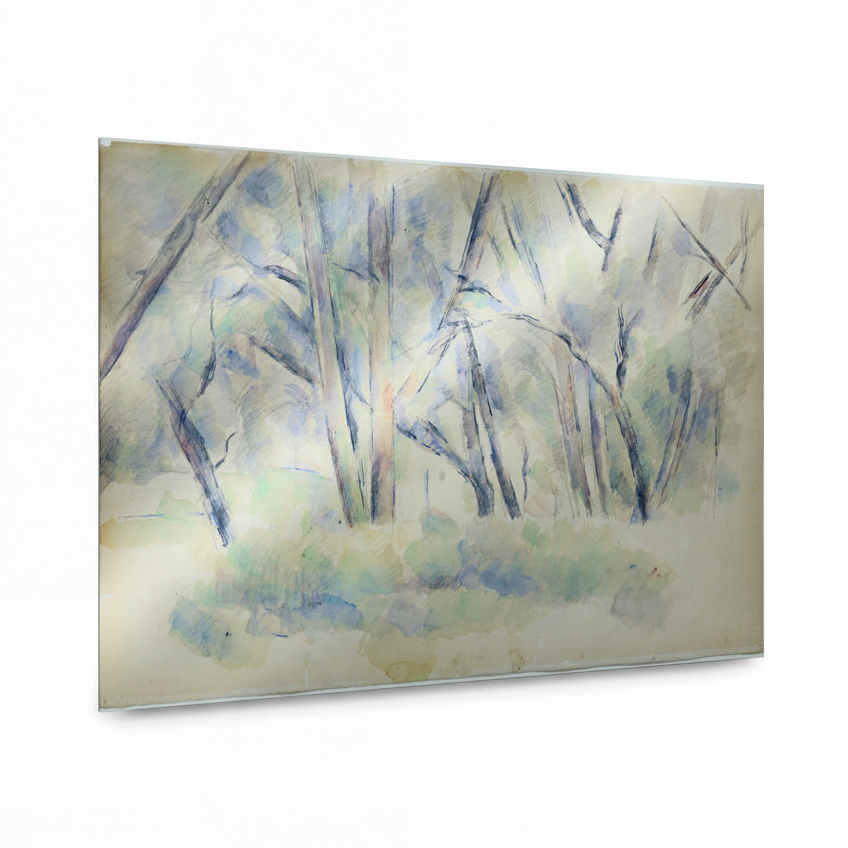 Obraz Paul Cézanne — Forest Interior — luxusní reprodukce na kovu — luxusní reprodukce na kovu
