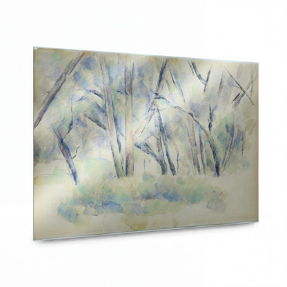 Obraz Paul Cézanne — Forest Interior — luxusní reprodukce na kovu — luxusní reprodukce na kovu