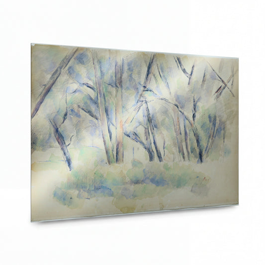 Obraz Paul Cézanne — Forest Interior — luxusní reprodukce na kovu — luxusní reprodukce na kovu