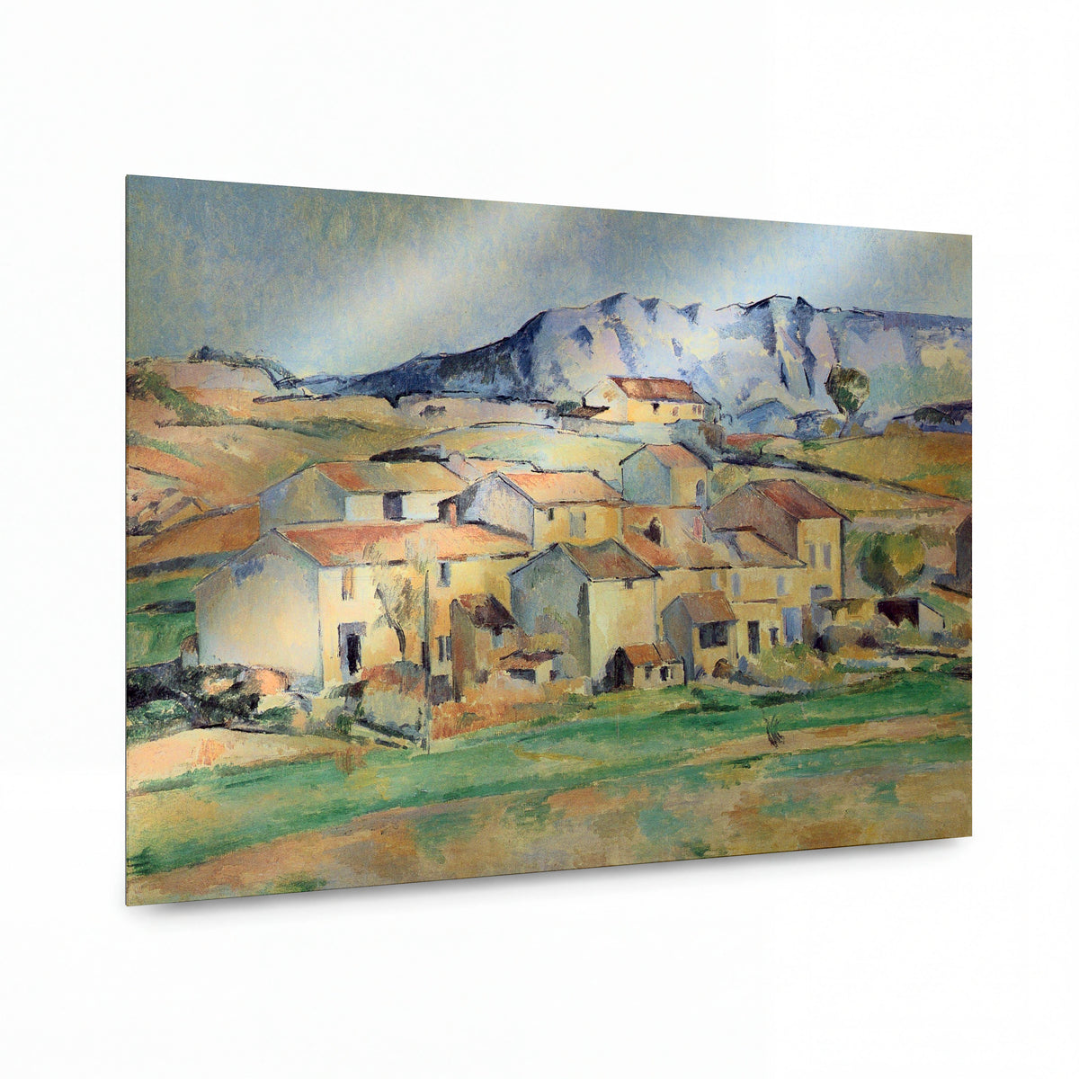 Obraz Paul Cézanne — Mount Sainte-Victoire and Gardanne — reprodukce na kovovém panelu s vysokým leskem