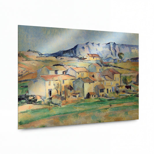 Obraz Paul Cézanne — Mount Sainte-Victoire and Gardanne — reprodukce na kovovém panelu s vysokým leskem