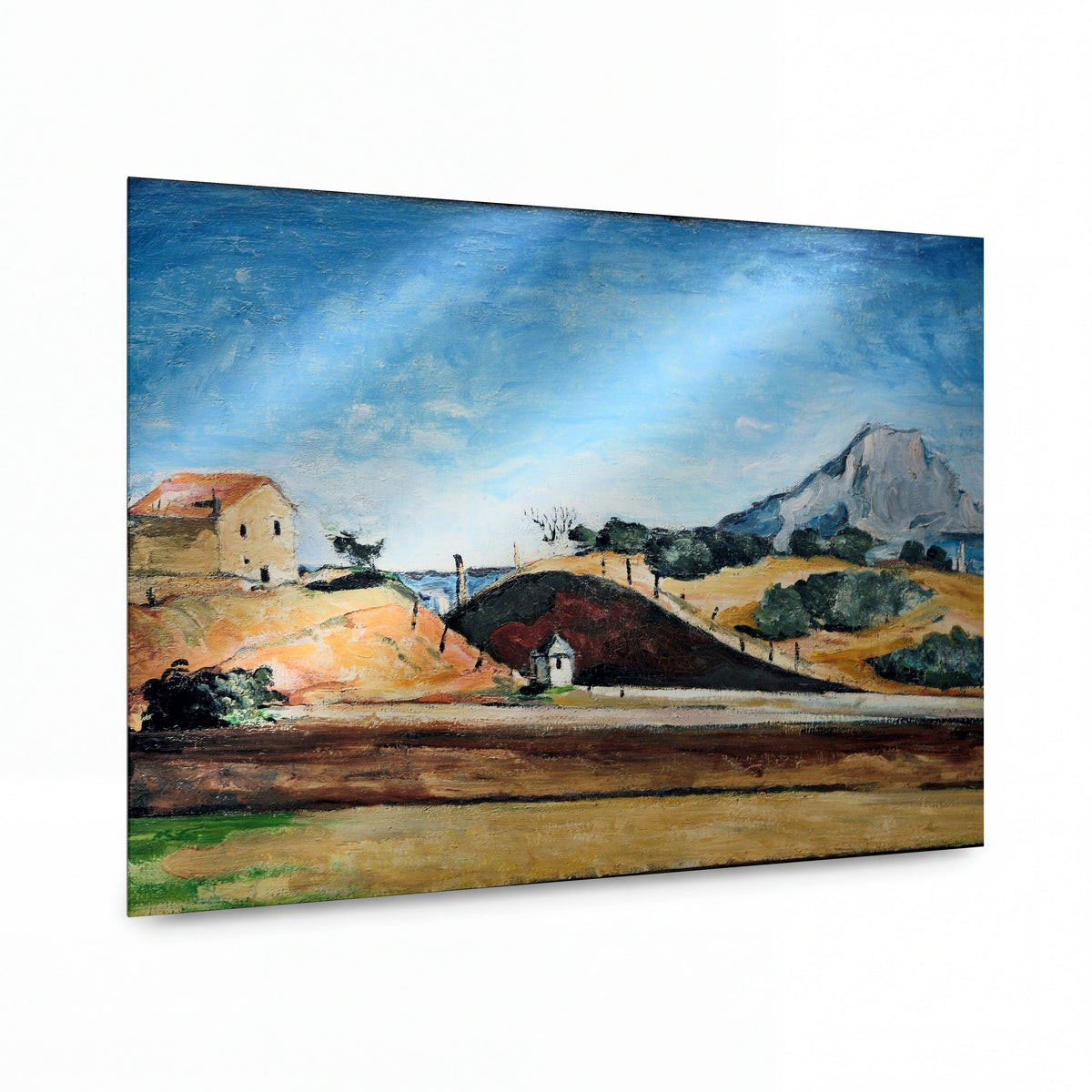 Obraz Paul Cézanne — The Railway Cutting — kovový obraz s vysokým leskem — kovový obraz s vysokým leskem
