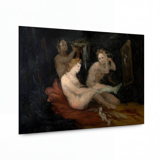 Obraz Paul Cézanne — Women at the Toilet — prémiová reprodukce na kovovém panelu — prémiová reprodukce na kovovém panelu