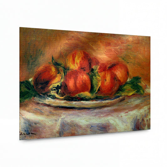 Obraz Pierre-Auguste Renoir — Still Life with Peaches — luxusní reprodukce na kovu — luxusní reprodukce na kovu