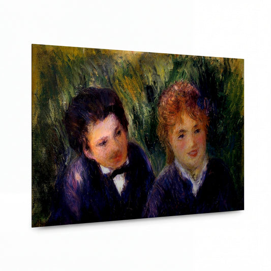Obraz Pierre-Auguste Renoir — Young Man and Young Woman — luxusní reprodukce na kovu — luxusní reprodukce na kovu
