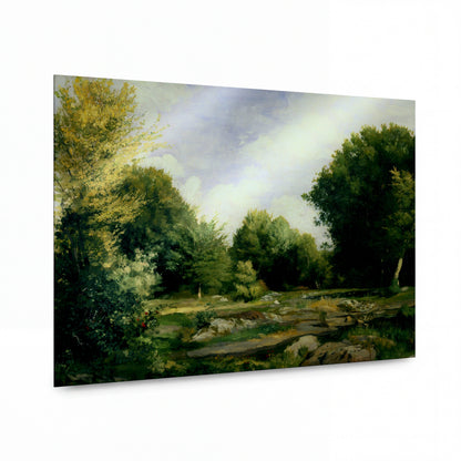 Obraz Pierre-Auguste Renoir — A Clearing in the Woods — umělecký kovový obraz s vysokým leskem — umělecký kovový obraz s vysokým leskem