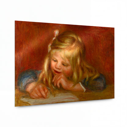 Obraz Pierre-Auguste Renoir — Coco Writing — lesklý kovový obraz — lesklý kovový obraz