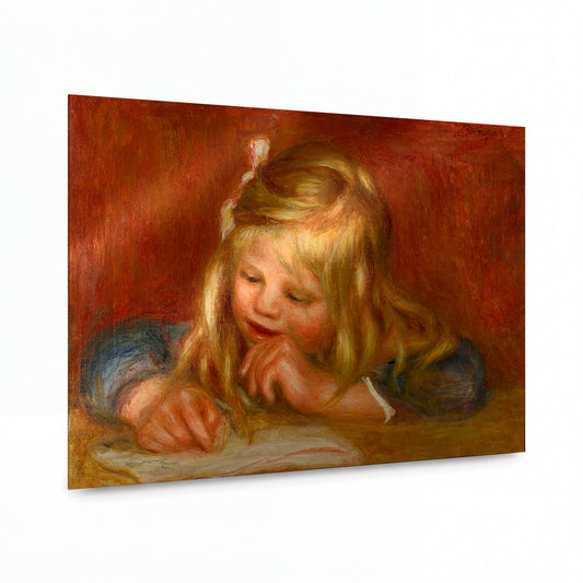 Obraz Pierre-Auguste Renoir — Coco Writing — lesklý kovový obraz — lesklý kovový obraz