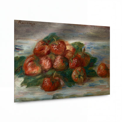 Obraz Pierre-Auguste Renoir — Zátiší s jahodami — luxusní reprodukce na kovu — luxusní reprodukce na kovu