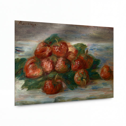 Obraz Pierre-Auguste Renoir — Zátiší s jahodami — luxusní reprodukce na kovu — luxusní reprodukce na kovu