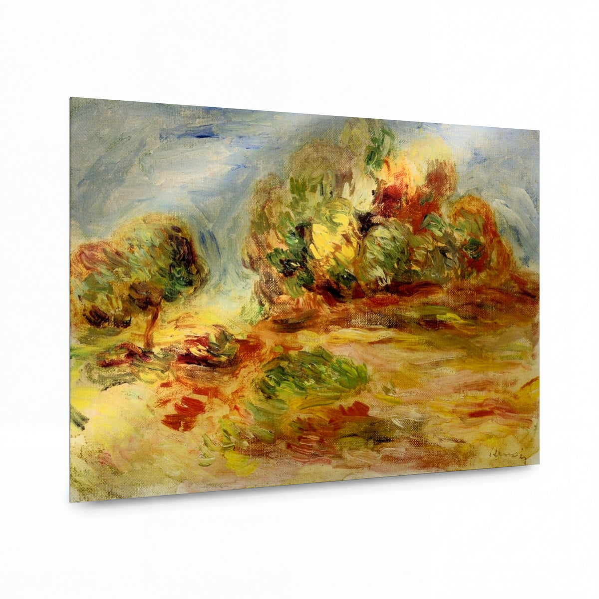 Obraz Pierre-Auguste Renoir — Cagnes Landscape 03 — kovový obraz na hliníkovém panelu