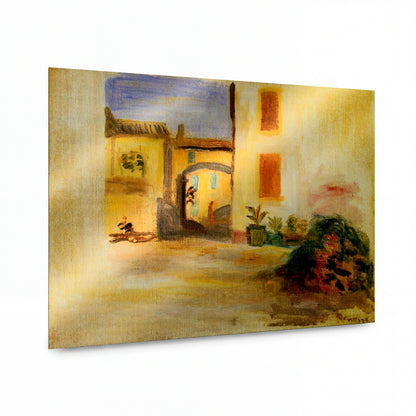 Obraz Pierre-Auguste Renoir — Farm Courtyard, Midday — hliníkový panel s vysokým leskem — hliníkový panel s vysokým leskem
