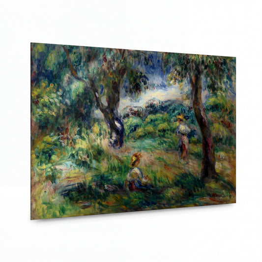 Obraz Pierre-Auguste Renoir — Landscape in Blue — umělecký kovový obraz s vysokým leskem — umělecký kovový obraz s vysokým leskem