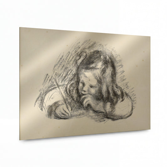 Obraz Renoir — Little Boy Writing (Cloude Renoir) — kovový obraz s vysokým leskem — kovový obraz s vysokým leskem